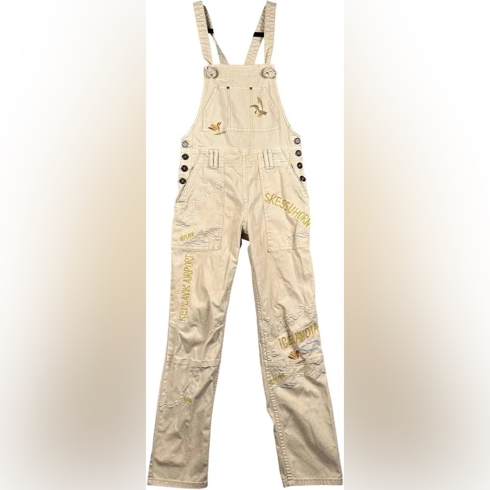 Anthropologie Pilcro The Wanderer Embroidered Overalls